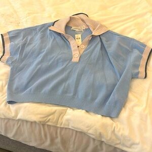 Blue short sleeve sweater NWT